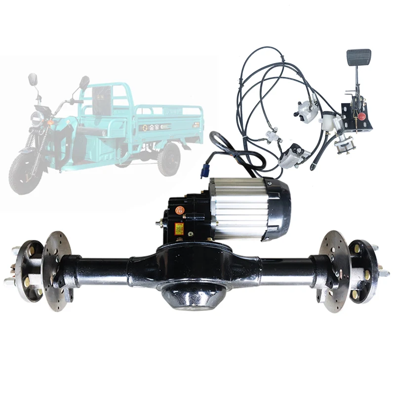 105cm 1000W 48-60V 3200RPM Brushless Differential Motor Disc Brake 2-Speed Rear Axle Assembly 800kg for Electric