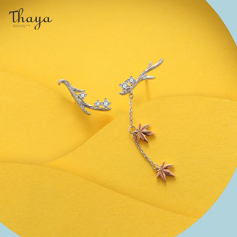 Thaya Original Design 100% Sterling Silver Women Earring Elegant Fashion Stud Earrings For Women Girls Elegant Fine Jewelry Gift