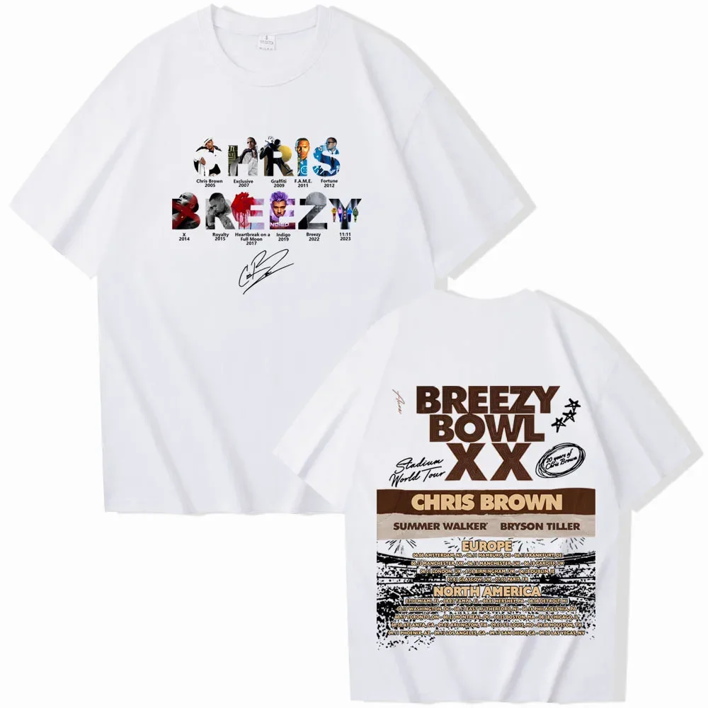 

Chris Brown Breezy Bowl Shirt Summer Chris Brown Merch Retro T-shirt Women Men Gift