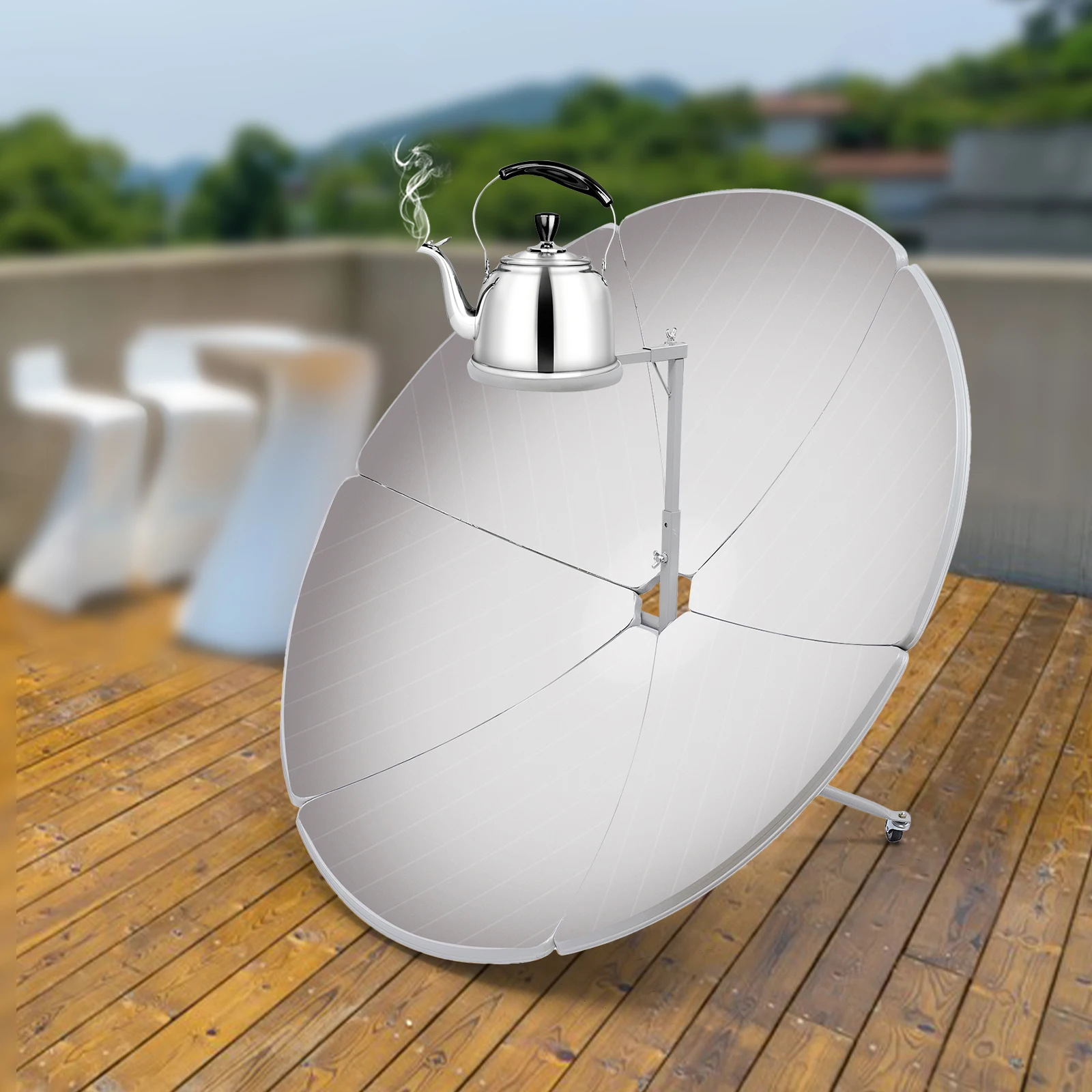 

1800W 1.5m Diameter Camping Outdoor Solar Cooker for solar heating, visual education or DIY solar concentrator 59'' Diameter