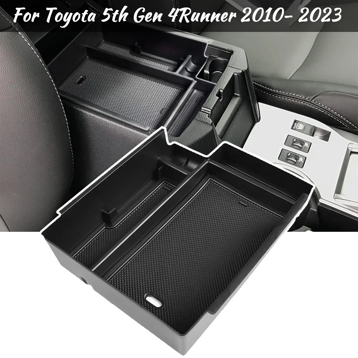 

For Toyota 5th Gen 4Runner 2010- 2021 2022 2023 Center Console Armrest Box Storage Tray Organizer Car Accessories Pallet Holder