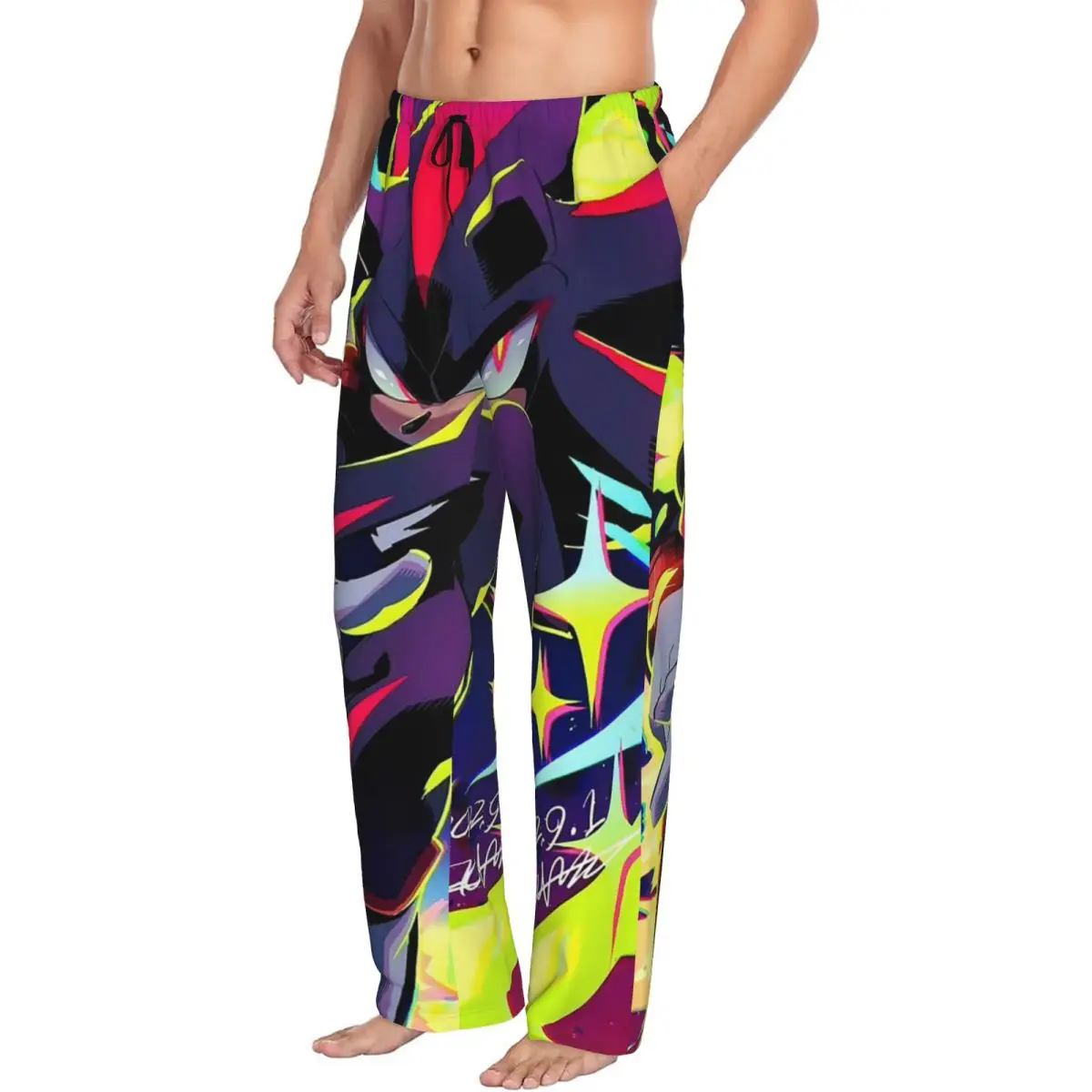 

Custom Shadow The Hedgehog Sonic The Hedgehog Men Pajama Pants Lounge Sleep Sleepwear Bottoms with Pockets