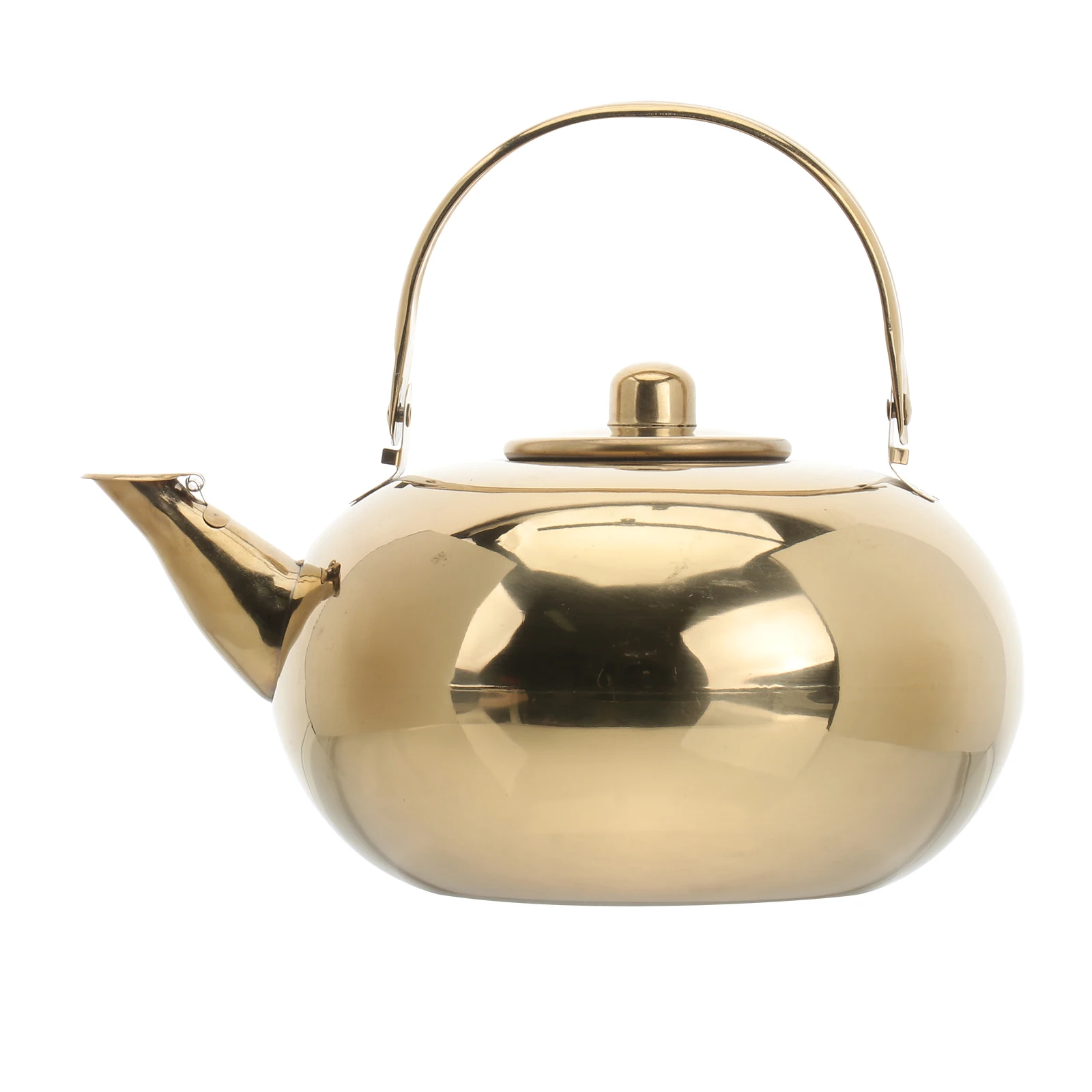 

Stainless Steel Teapot 20cm Golden Kettle 2 5L Large Capacity Tea Kettle Strainer Home Use Portable Heat Cold Resistance