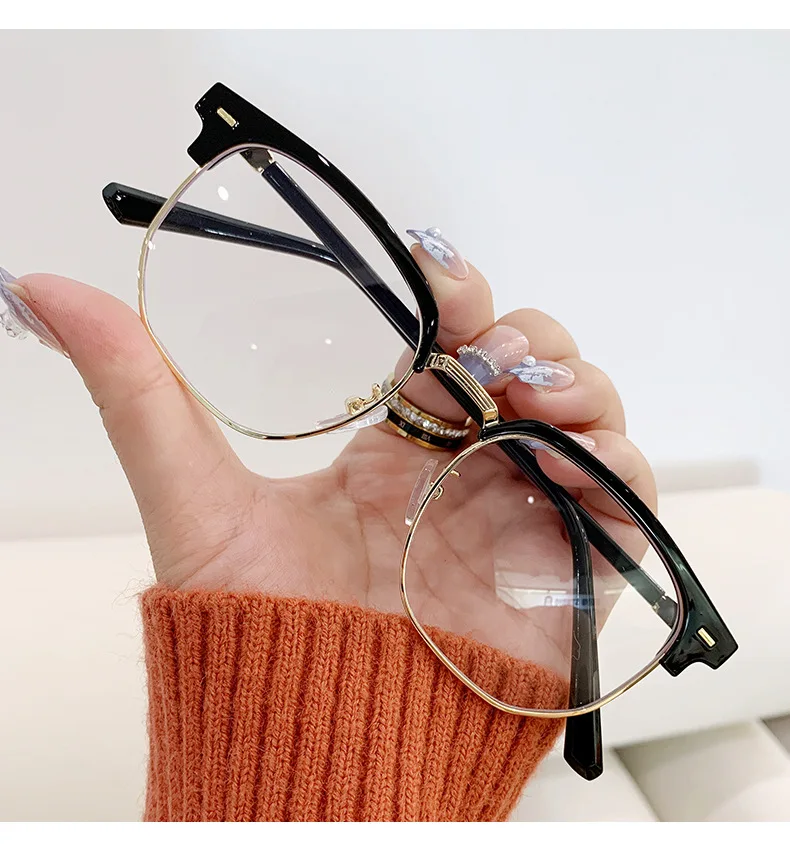 Photochrome Anti-Blue Ray-Brille, Anti-Strahlungs-Computerbrille für Damen und Herren, Halbrahmen-Sonnenbrille – Detail 3
