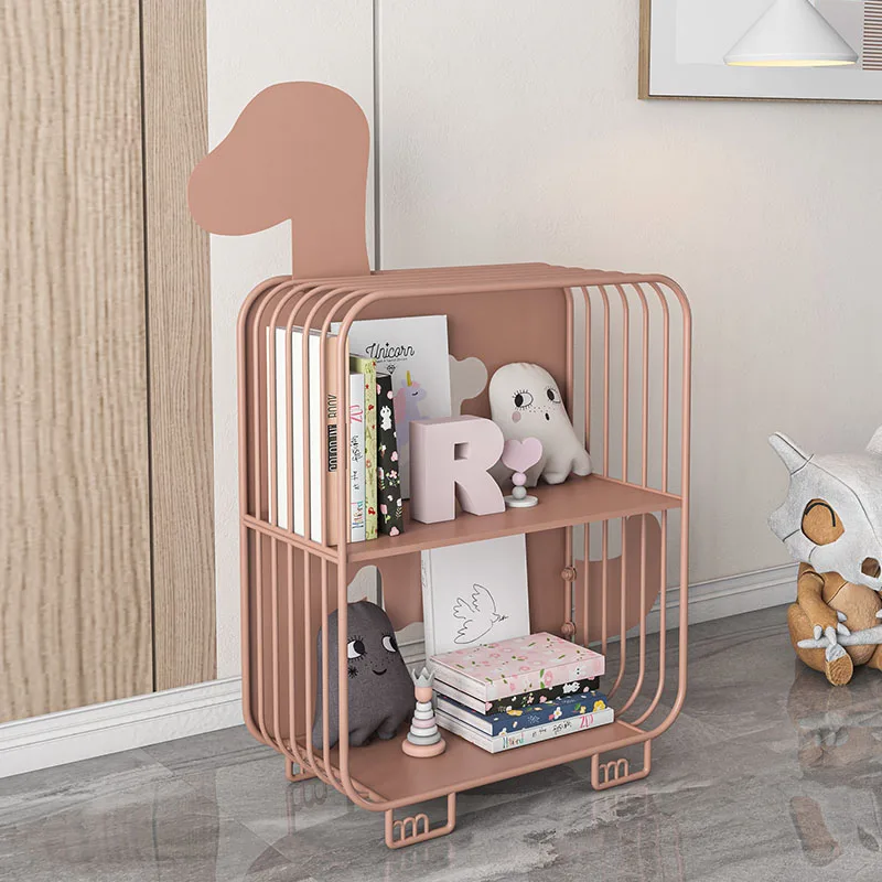 

Bedroom simple wrought iron shelf room Internet celebrity wall floor children's bookshelf picture book storage rack