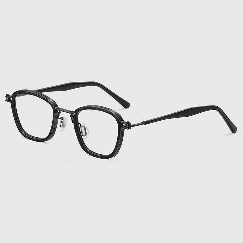 Japanese Handmade Square Glasses Frame Men Titanium Acetate Prescription Eyeglasses Brand Design Small Face Oculos Spectacles