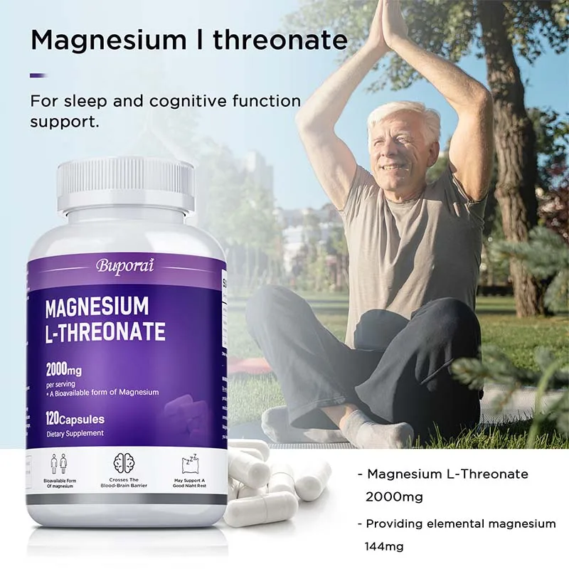 

Magnesium L-Threonate - Improves Memory, Cognitive Abilities, Reduces Stress and Improves Sleep Quality, and Promotes Absorption
