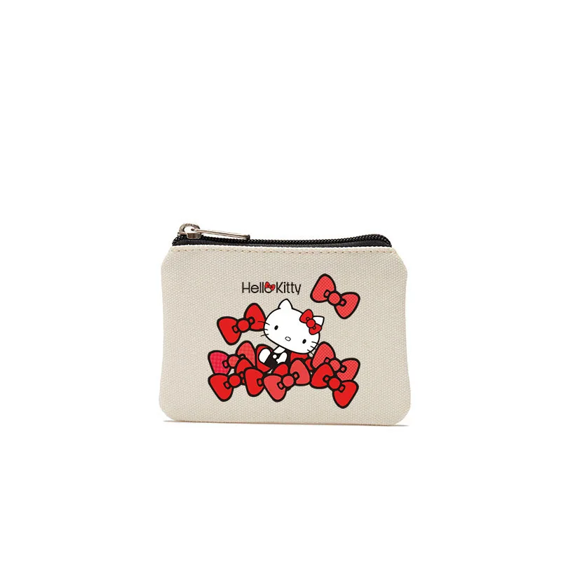 Sanrio Hello Kitty portamonete donna Fashion Portable Key auricolari Organizer Bag Cartoon Canvas Zipper Pouch regali per ragazze