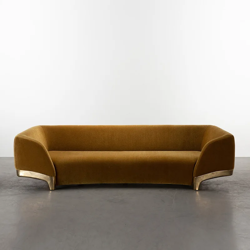 High-end sofa living room light luxury modern simple three-person straight row
