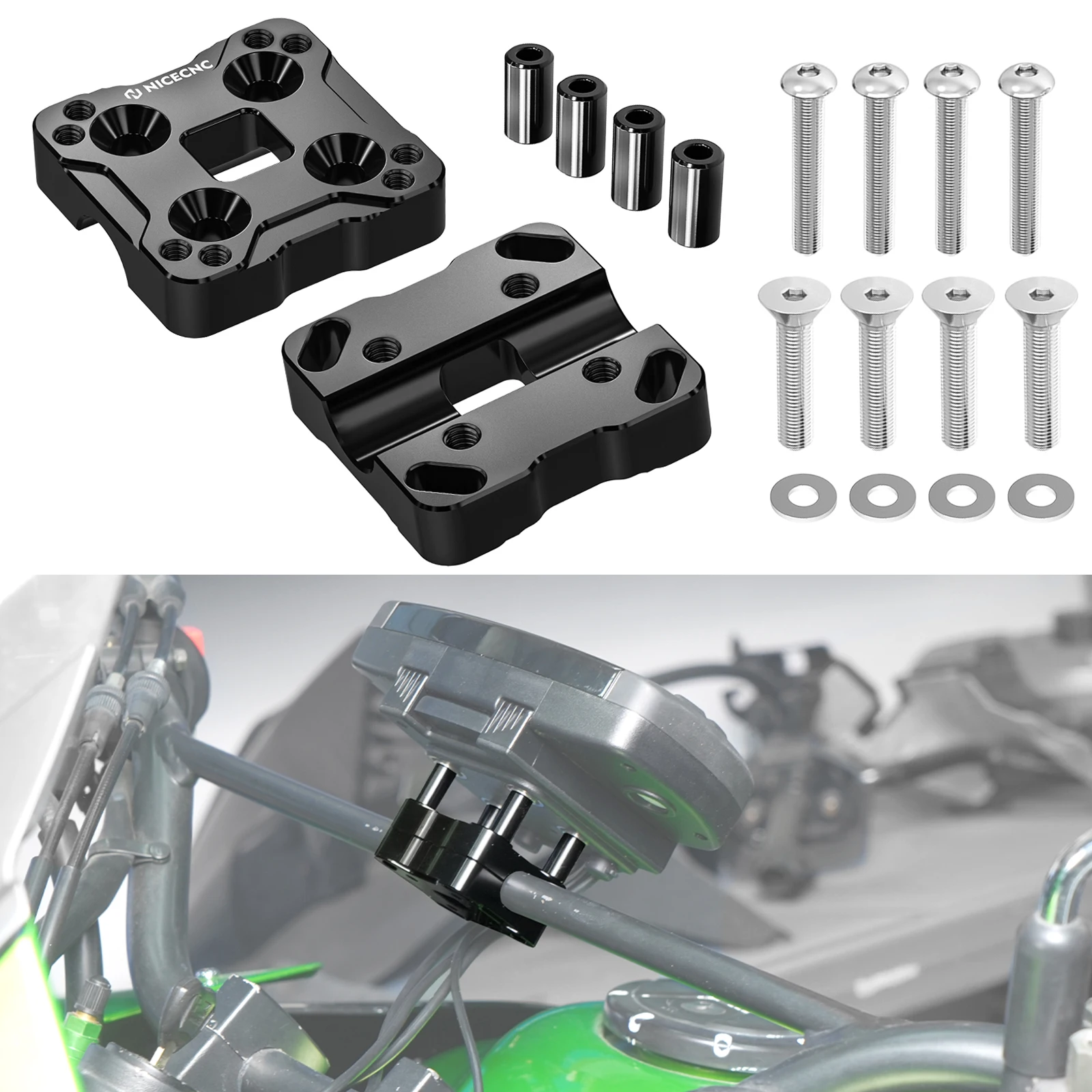 

Motorcycle 14mm Bar Mobile Holder GPS Navigator Bracket AMPS Mount for Kawasaki KLR 650 KLR650 2022 2023