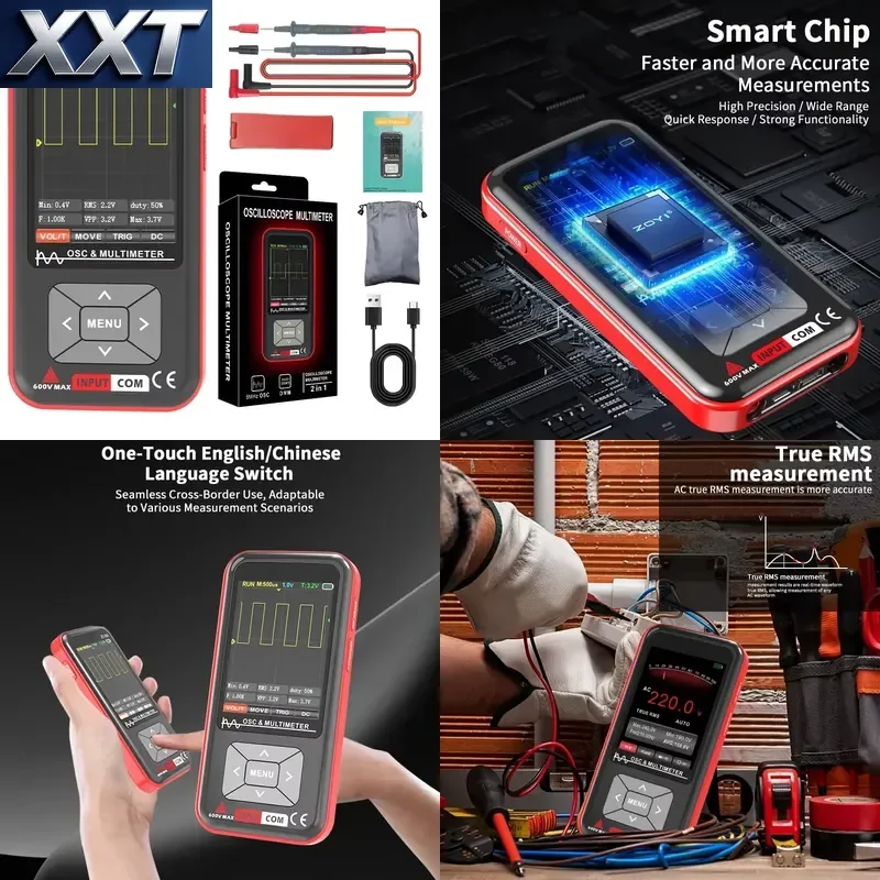 XXT Portable 9999 Counts High Precision Color Handheld Digital Multimeter With Oscilloscope