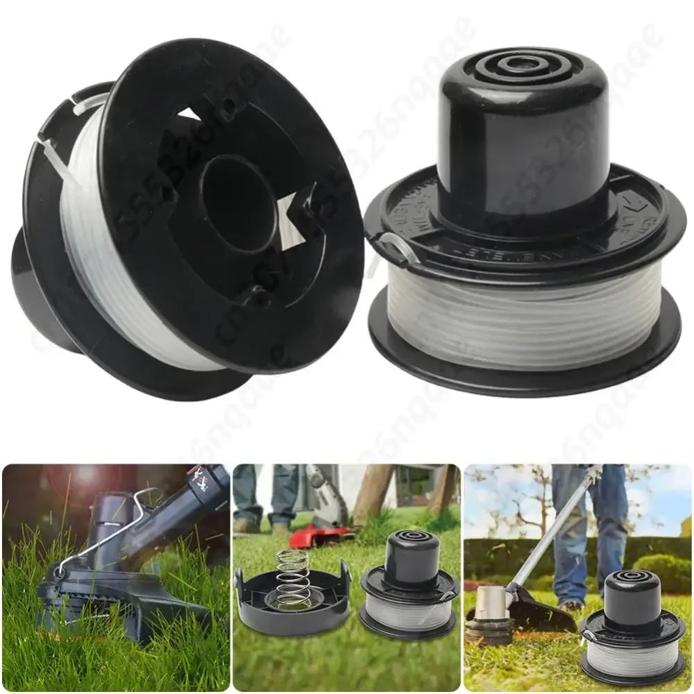 Carrete para cortacésped, línea y cubierta para Black Decker A6226 GL250 GL310 GL360, accesorios de herramientas eléctricas de jardín, reemplazo de línea de corte