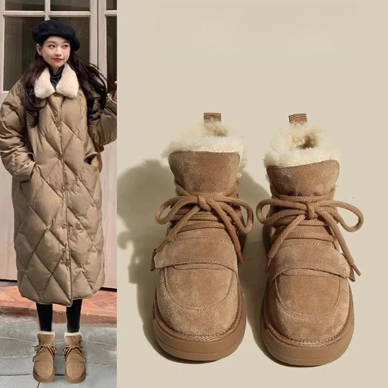 

Женские зимние ботинки FAD ZOMO с меховой подкладкой, утепленные, водонепроницаемые, на платформе, короткие, модные сапоги