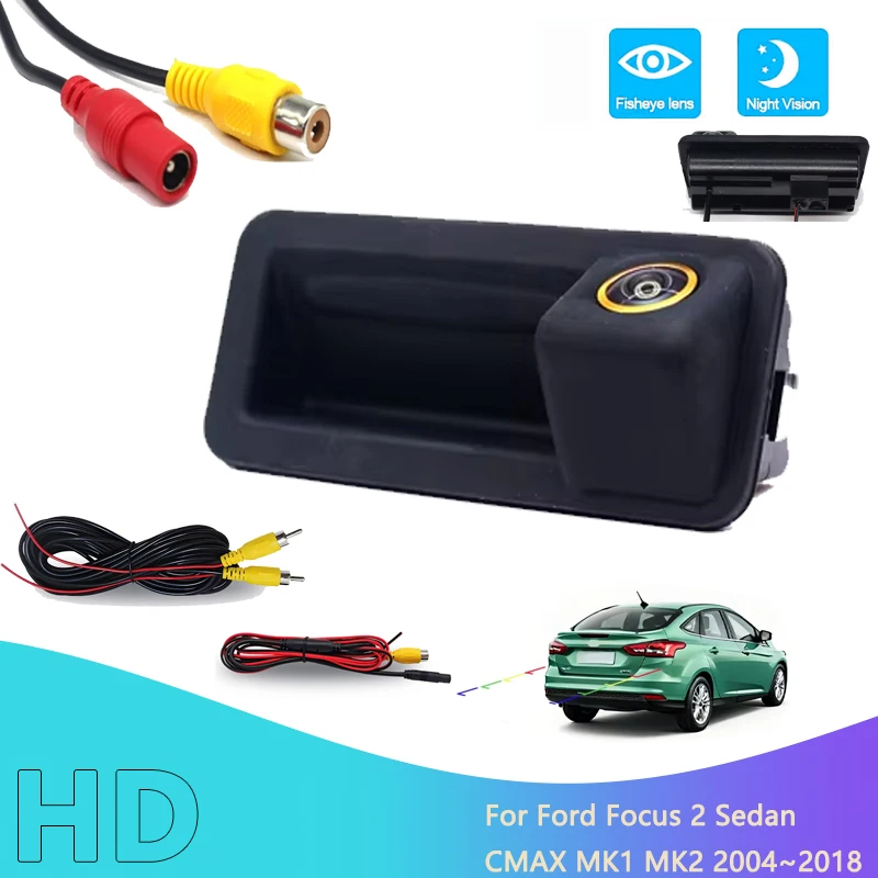 Trunk Handle Camera Car Rear View Camera. Wide View Camera, for Ford Mondeo MK4 for galaxy MK2 Fiesta MK7 Focus MK2 C30,