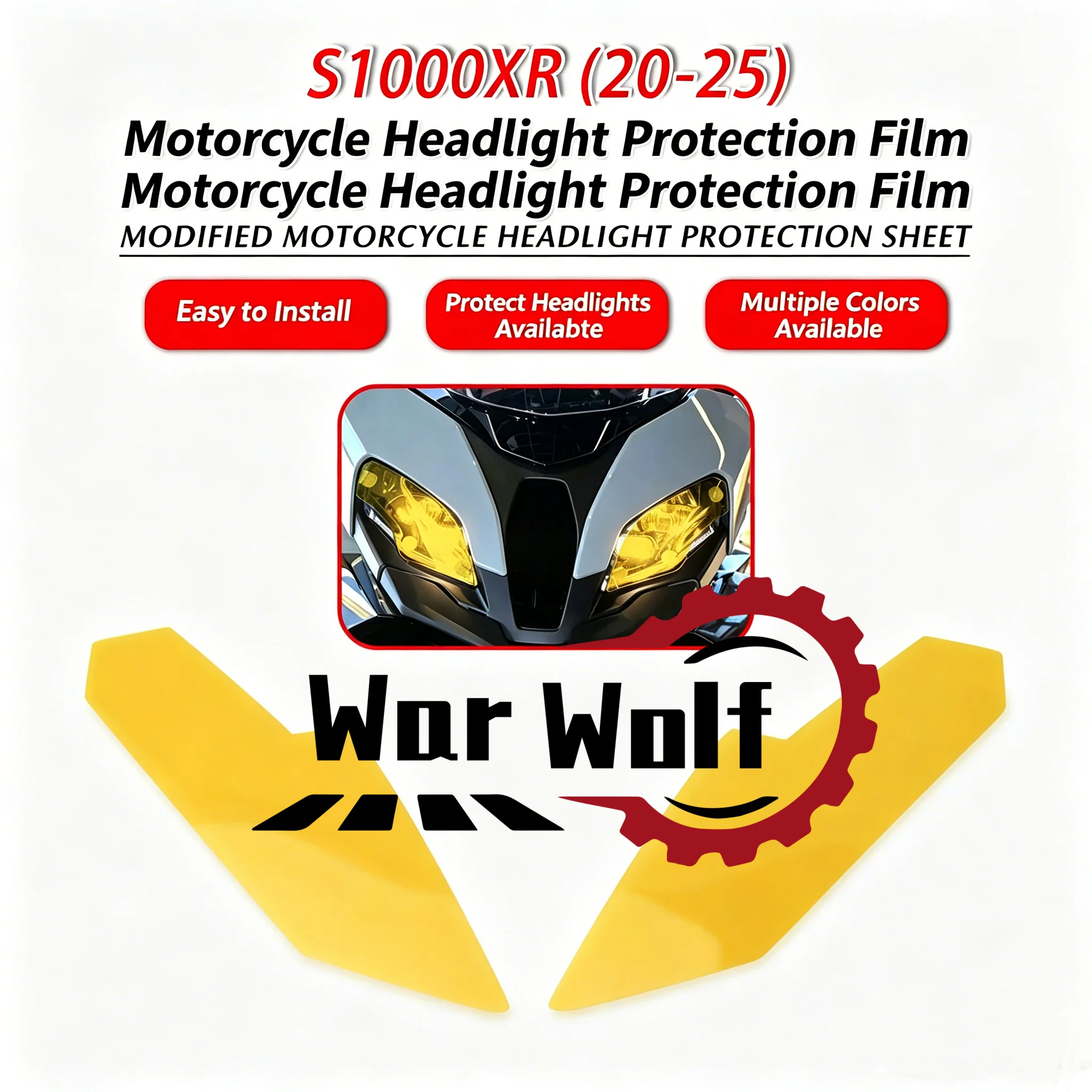 FOR BMW S1000XR s1000 s1000xr 2020-2025 Front Headlight Protective Film Modification Decorative Cover Accessory
