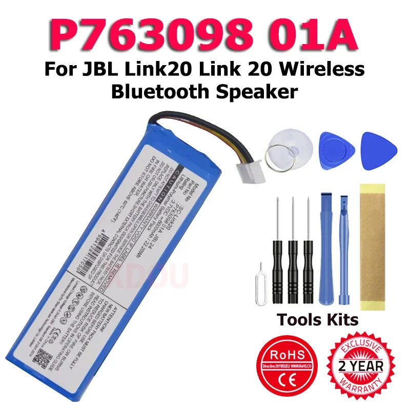 XDOU High Quality P763098 01A Battery For JBL Link 20 Wireless Bluetooth Speaker + Tool