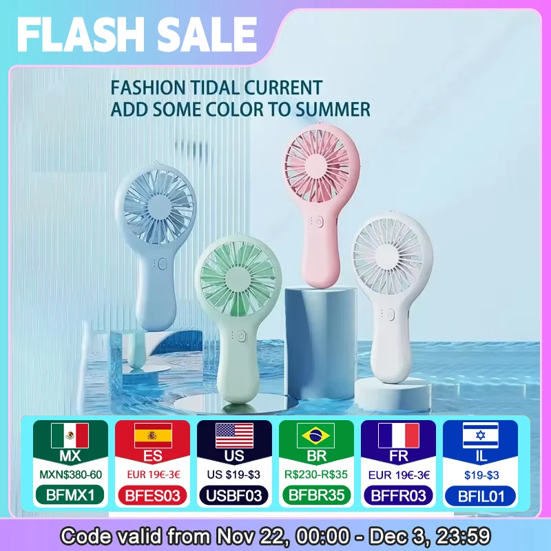 Creatieve Mini Handheld Kleine Fan USB Opladen Draagbare 3-Speed Hoge Wind Desktop Kantoor Reizen Pocket Fan Student Rustig Chroma