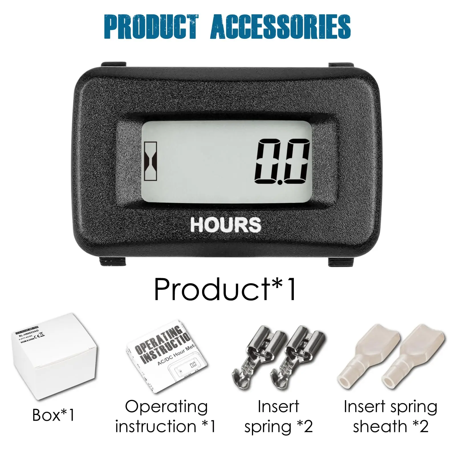 Medidor de hora digital AC/DC 5V-277V Display LCD com alarme de manutenção para gerador, cortador de grama, trator, empilhadeira, ATV, scooter