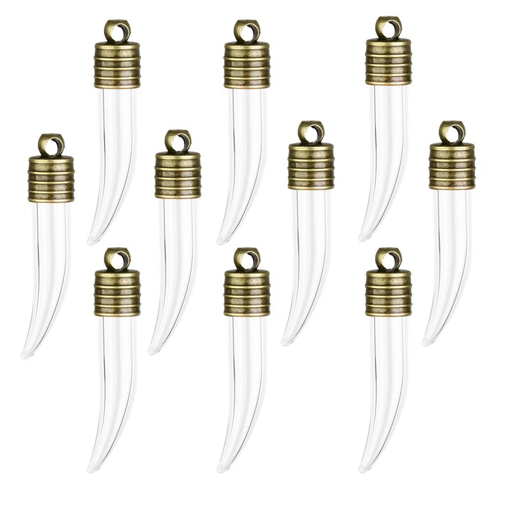 

10 Pcs Rubber Plug Bronze Cap Mini Tube Glass Bottle Wishing Glass Wish Jar Jar DIY Decor Gifts Tube Bottle Home Vase