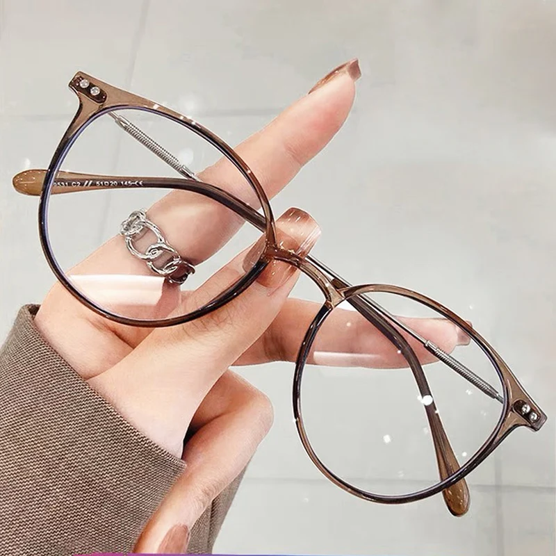 

Fashion Round Frame Myopia Glasses Blue Light Blocking Eyeglasses for Women Men Computer Eyeglass Optical Spectacle Eyewear