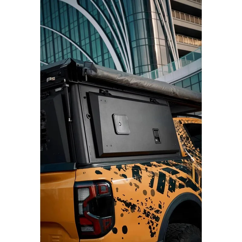 Factory Hot Sale EXTREME Aluminum Alloy Hardtop Canopy With Ox Fric Rooftop Tent Truck Topper Hilux Navara Pickup RAM 00