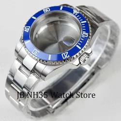 high quality NH35 Watch Case sapphire stainless steel polish oyster watchband fit NH35 NH36 movement 28.5mm dial Submariner