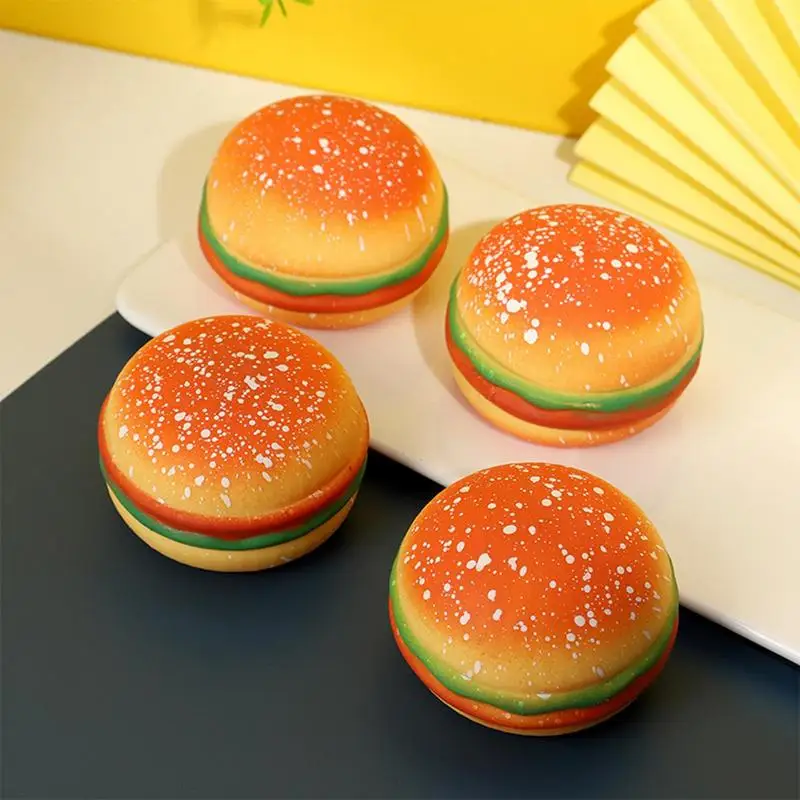 Hamburger Squish Toy Food Shape Extrusion Relaxation Food Shape Extrusion Relaxation Portable Realistic Kids & Adult Travel Toy