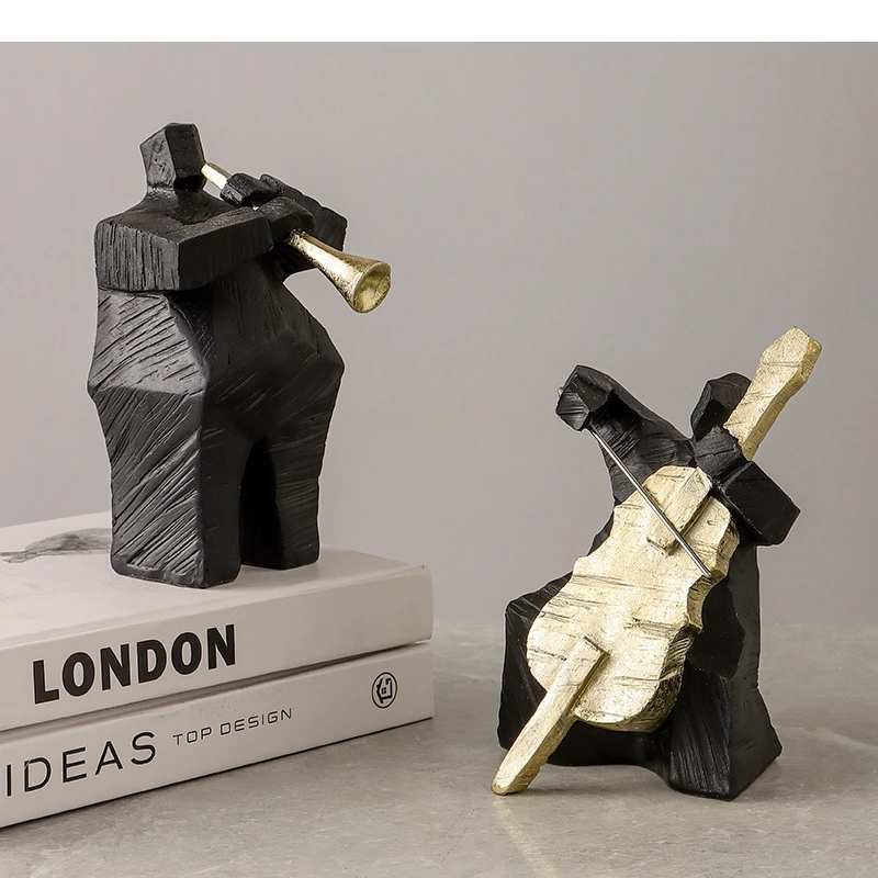 Abstract Musician Sculpture Realistic Character Ornaments Cello Resin Music Handicrafts Decorative Figurines Home Decoration