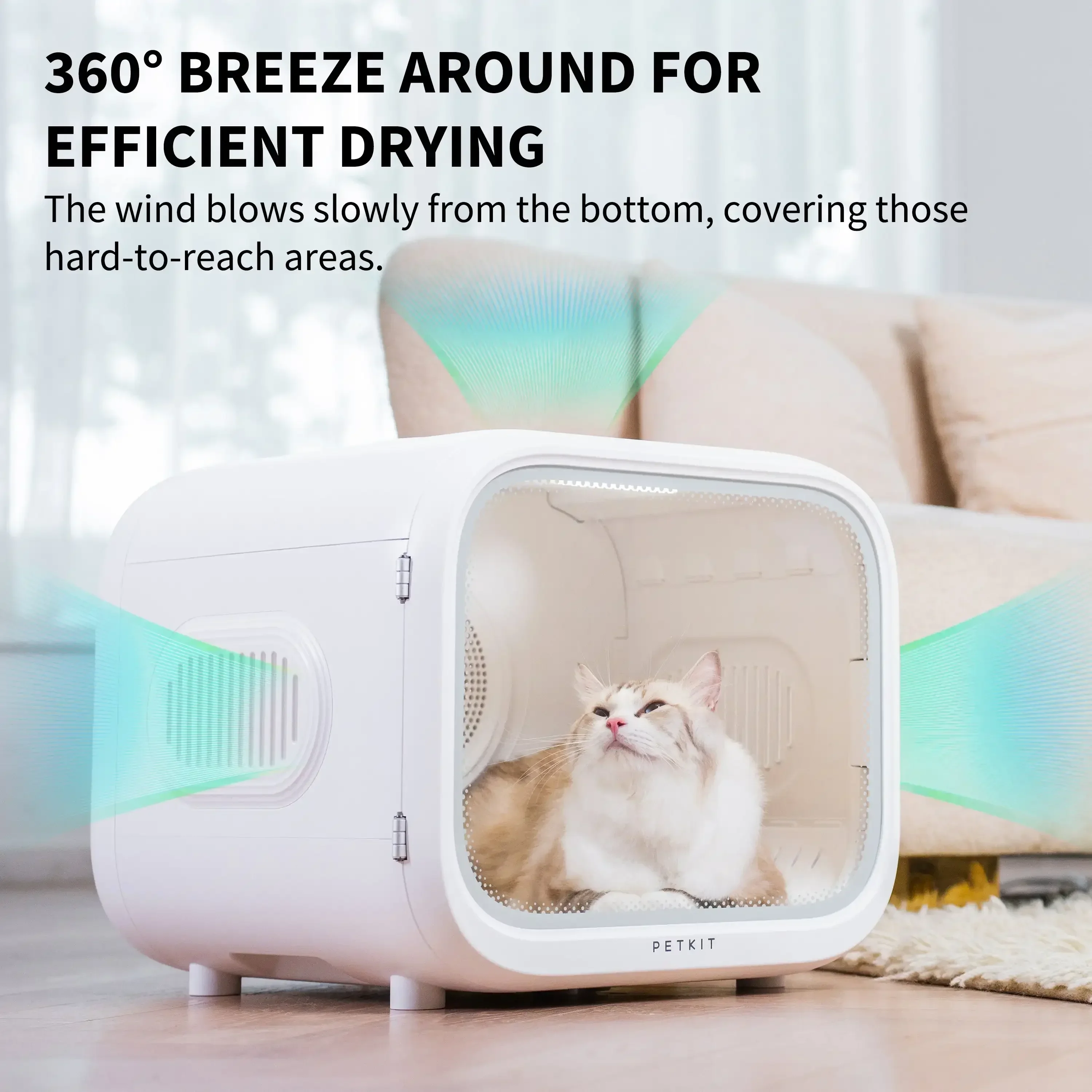 

Max Automatic Pet Drying Cabin: Smart Temperature Control, 360° Drying, and APP Management for Cats