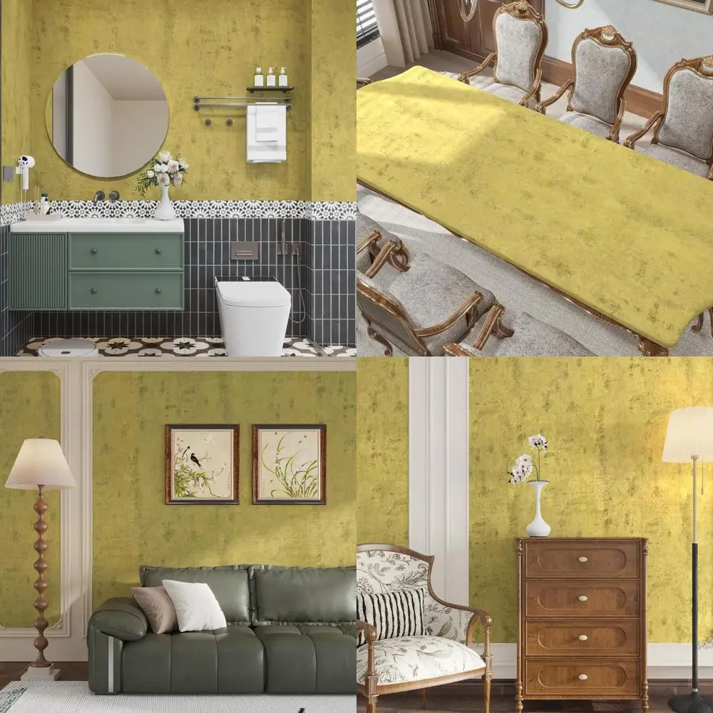 

Винтажная 3D текстурированная контактная бумага с золотой фольгой, водонепроницаемая, матовая отделка, 48x197 для декора кухни и офиса