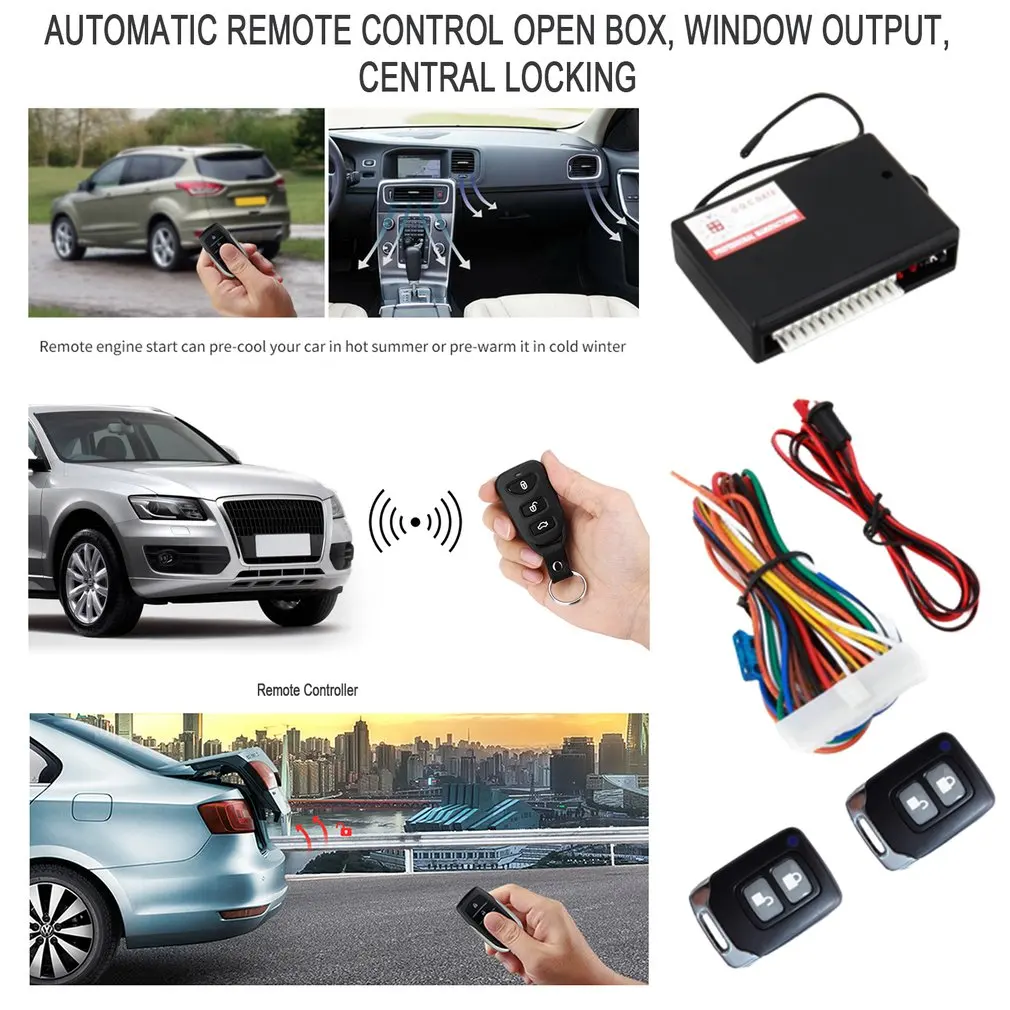 Car Remote Central Door Lock 12V Keyless System Remote Control Car Alarm Systems Central Locking with Auto Remote Central Kit