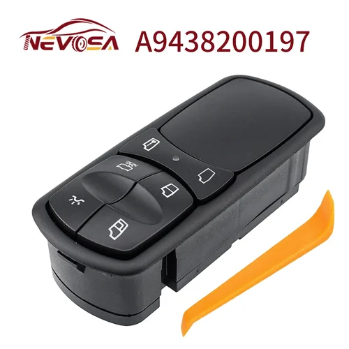 Imagen 2 del producto Novosa-Interruptor de Elevalunas eléctrico para Mercedes Benz, botón de cristal de Control, Actros, MP1, MP2, A9438200197, A9438200097