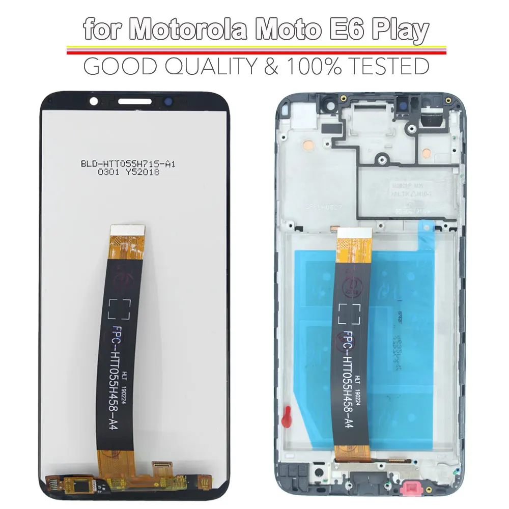 5.5'' LCD for Motorola Moto E6 Play XT2029 XT2029-1 Display Touch Screen Digitizer Replacement Assembly for Moto E6 Play Display