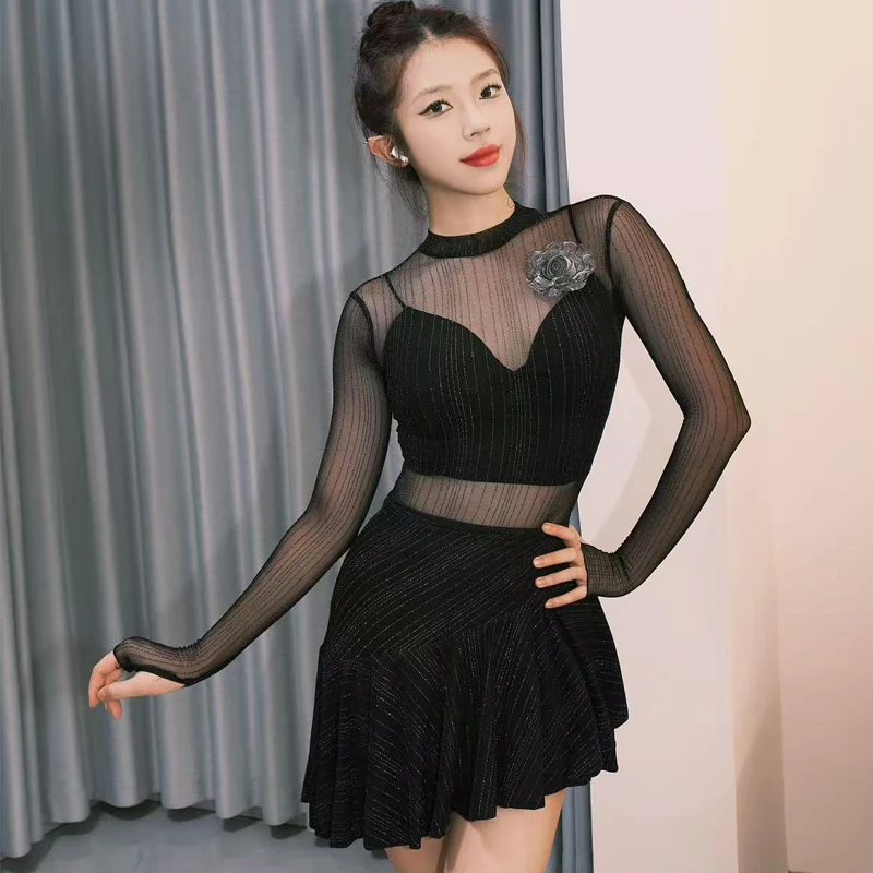 vetements-d'entrainement-de-danse-latine-pour-femmes-body-a-manches-en-maille-jupes-fendues-costume-samba-chacha-tango-vetements-latins-pour-adultes-2025-xh3476