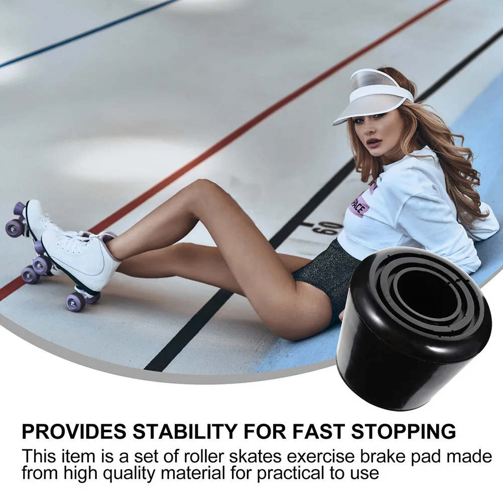 1Set Premium Wear-Resistant Roller Skates Toe Stopper Brake Set Adjustable Height Non-Slip Exercise Brake Head for Outdoor