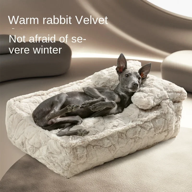 

Large Dog Bed Winter, Washable Pet Bed for Winter, Soft and Comfortable Cat Bed Mattress, Detachable Puppy Cushion Pad