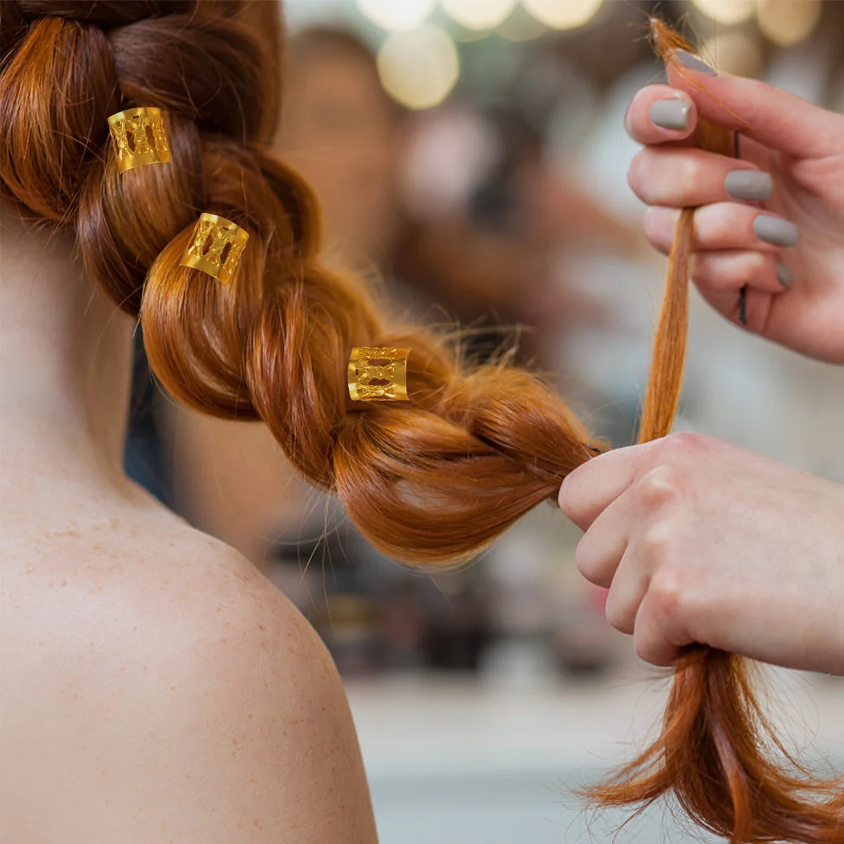 

200Pcs Metal Dreadlocks Hair Cuffs Hollow Lightweight Braiding Beads Hair Rings Accessories for Women Men Dreadlock Crochet Hook