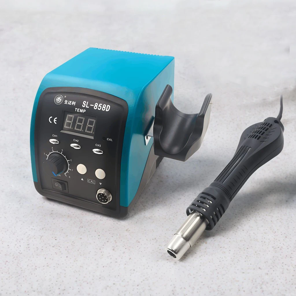 

SL-858D 750w led digital display rework desoldering station soldering hot air gun with mobile phone repairing station