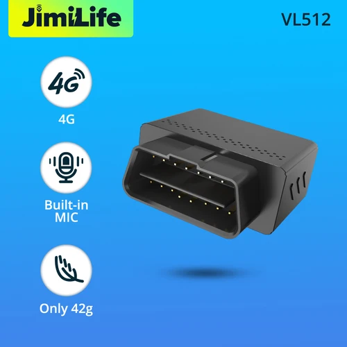 JIMI VL512 rastreador GPS OBD para coche 4G Mini localizador OBD Plug & Play seguimiento en tiempo Real múltiples alarmas con aplicación Web gratuita fácil de instalar