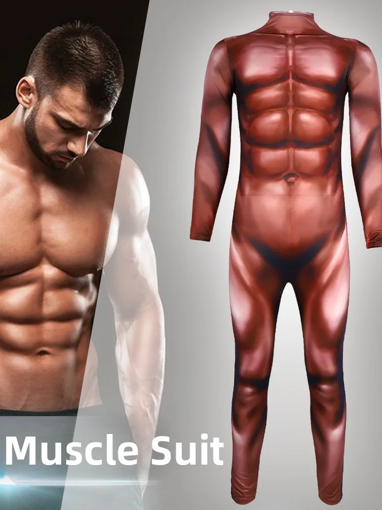 

loween Super Giant Costume Muscle Suit 3D Print Bodysuit Tightening Clothing Street Sle Low Waist ort Pants Polyester ...