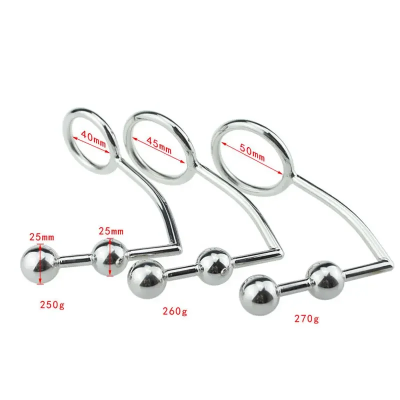 Metal Penis Hook Ring Anal Plugs Penis Bondage Single Ball Plug Anal Hook Anus Dilator BDSM Bondage Chastity Lock Gay Sex Toys