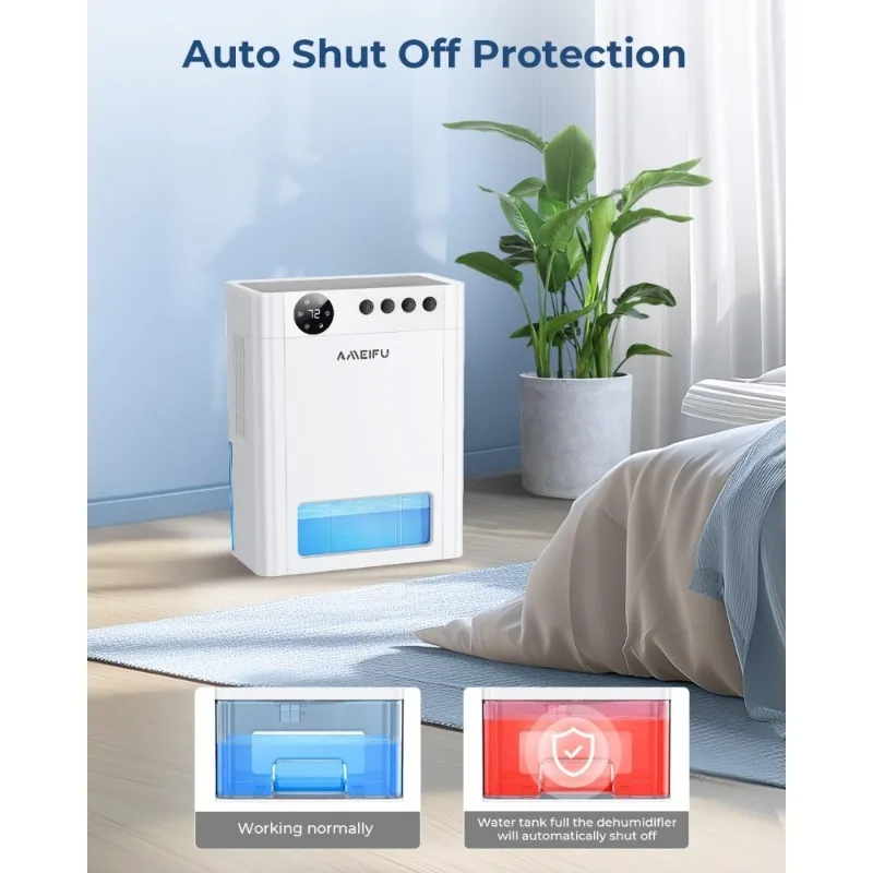 Luftentfeuchter für Zuhause, 135 Unzen, Wassertank für Badezimmer, Schlafzimmer, Wohnmobil, Schrank mit Timer, automatische Abschaltung, 7 Farben, LED-Licht, Schlafmodus