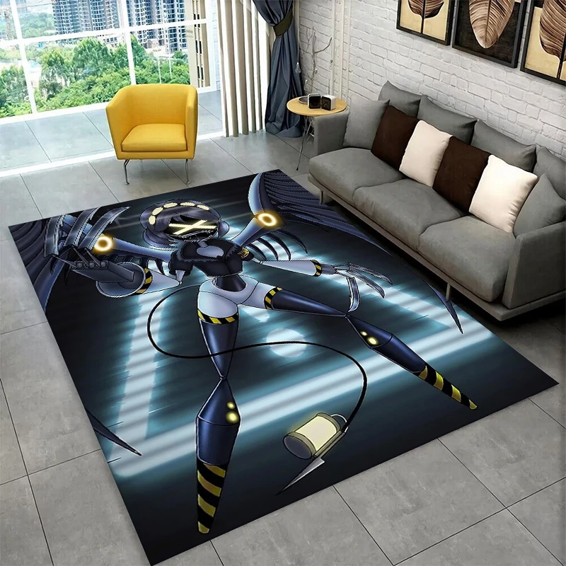 Humor Cartoon Murder Drones UZI V Area Rug Large,Carpet Rug for Living Room Bedroom Sofa Doormat Decor,Non-slip Floor Mat Gift