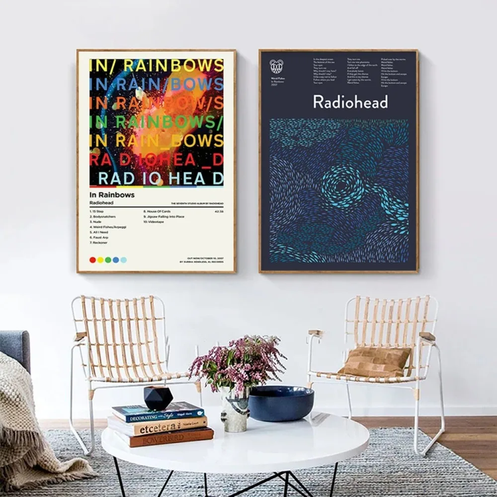 Radiohead Poster Weird Fishes Print In Rainbows Music Album Cover Posters Art Canvas Painting Fans Gifts Wall Pictures Decor