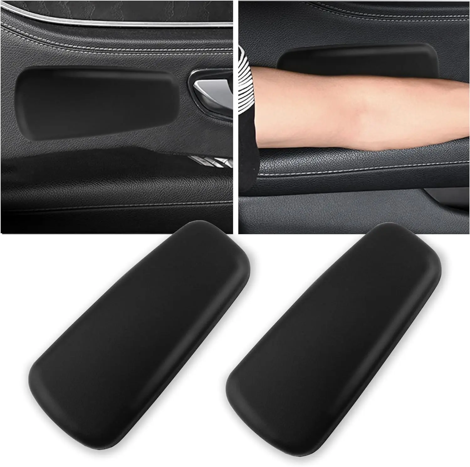 2PCS Elbow Pad Arm Rest for Car,Soft Leather Arm Rest Pillow with One-Piece Molding Car Door Armrest Pad Car Knee Cushion