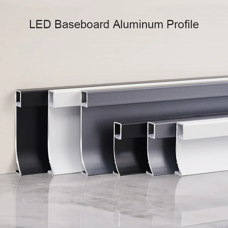 

Led Aluminum Profile Baseboard Hard Bar Strip Light Recessed Backlight Skirting Line Wall Trim Floor Bar Strip Light