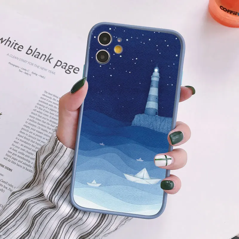 Whale Fish Wave Sea Handyhülle für iPhone X XR XS 17 15 13 14 12 11 Pro Max 14 16 Leuchtturm für iPhone 15 Plus stoßfeste Abdeckung – Detail 2