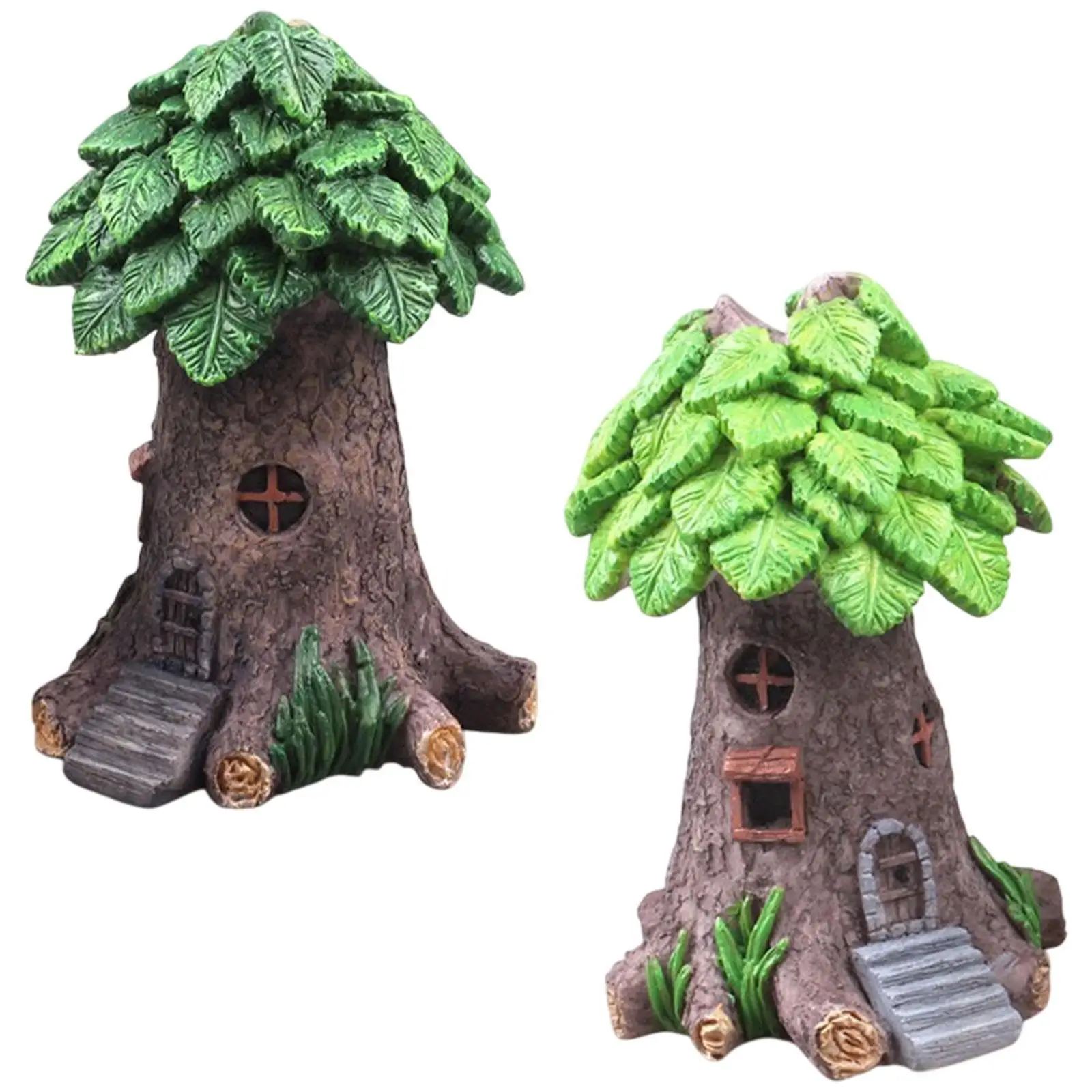 

Tree House Statue Resin Art Crafts Lawn Ornament for Backyard Lawn Outside