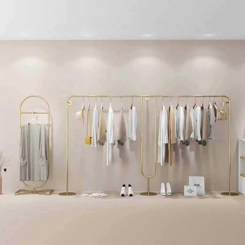 custom.Fashion women's clothing wall-mounted rack, retail boutique clothing rack, stainless steel clothing hanger