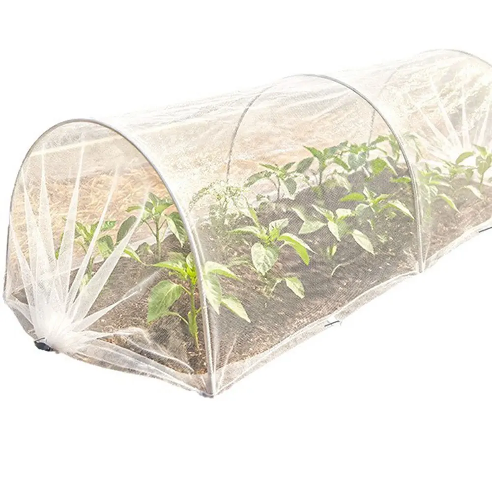 4ft Garden Bed Tunnel Net With 6 Stakes White Polyester Mesh Plant Protector For Vegetable Strawberry Herb Greenhouse Cover
